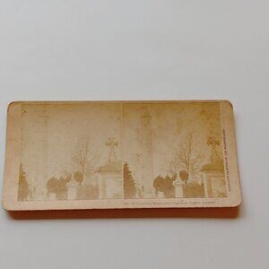 Antique Stereograph Card Daniel O'Connell monument Glasnevin cemetery Ireland